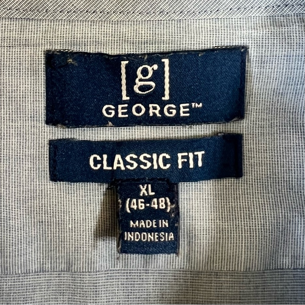 George Mens Blue Classic Fit Long Sleeve Button Down Shirt XL GM08Y141C - Picture 7 of 9